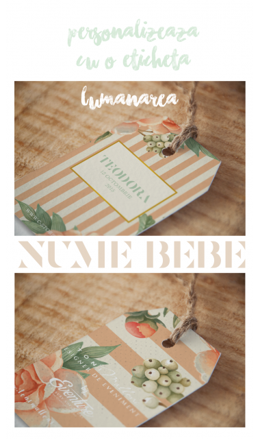 Lumanare de botez pentru fetite etno, 65x4cm, Ethnic  1